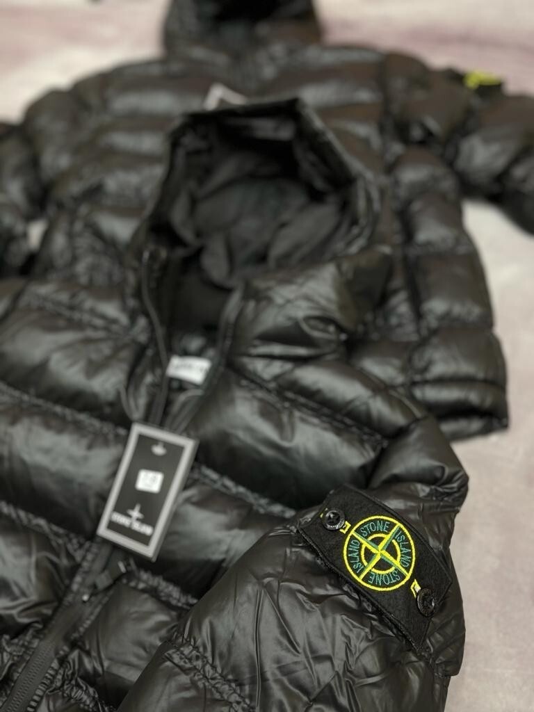 designer shiny puffer coat